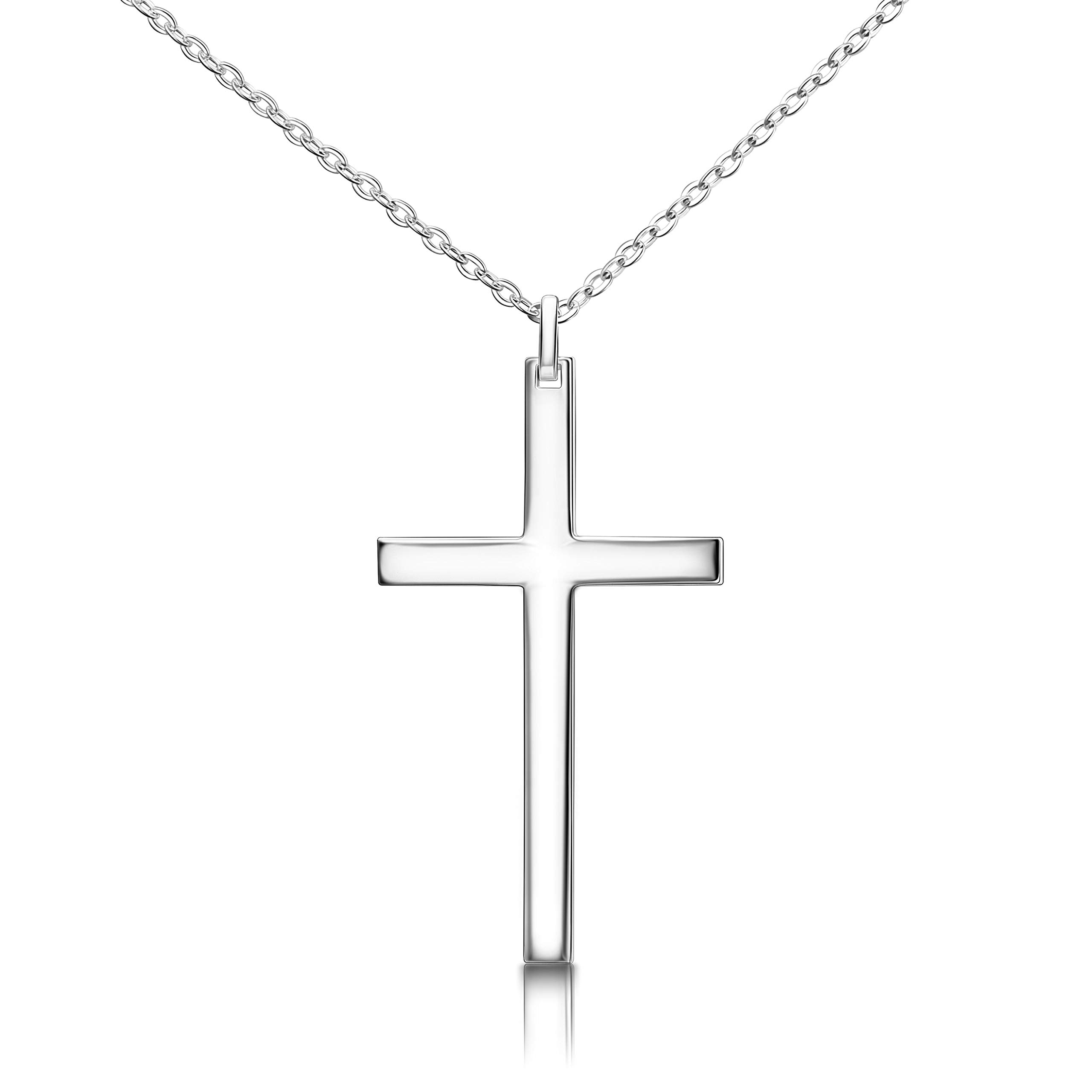 アクセサリー Order CROSS necklace ELEGANZIA Cross Necklace for Men Sterling Silver 22-24 inch